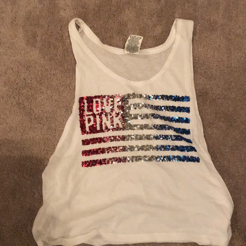PINK sparkle tank top